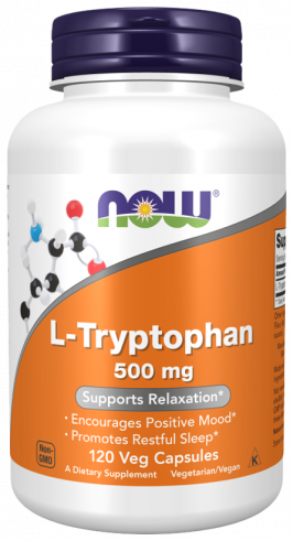 NOW L-Tryptophan 500 mg, L-Триптофан 500 мг, 120 капсул