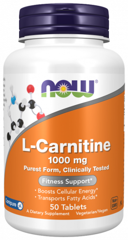 NOW L-Carnitine, L-Карнитин, 50 таблеток