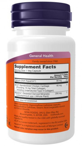 NOW UC-II type II Collagen 40 mg, Коллаген UC-II тип II 40 мг, 60 капсул