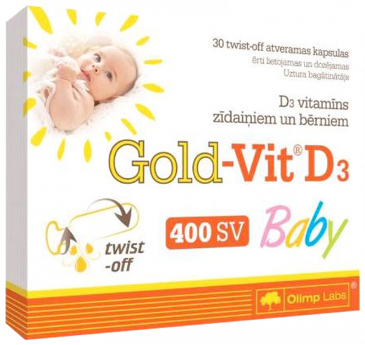 Olimp Labs Gold-Vit D3 Baby, Голд-Вит D3 Бэби, 30 капсул