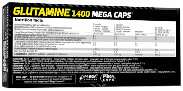 Olimp Sport Nutrition Glutamine 1400 Mega Caps, 120 капсул