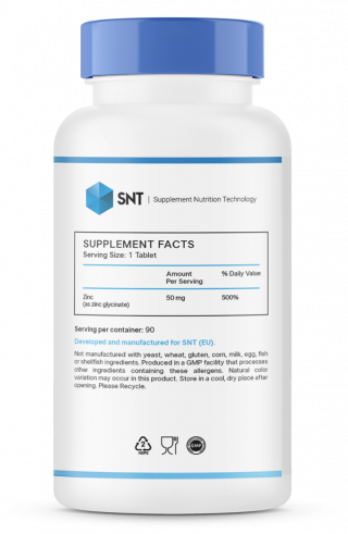 SNT Zinc Glycinate, Глицинат цинка, 90 таблеток