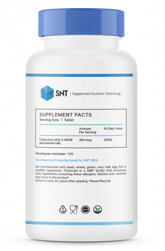 SNT Methyl Folate, Метил фолат, 150 таблеток