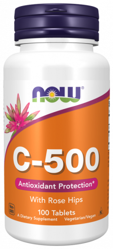 NOW C-500 with Rose Hips, C-500 c Шиповником, 100 таблеток
