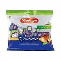 Победа Конфеты шоколадные без сахара "Соната" с лесным орехом, 200 грамм